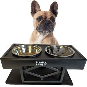Elevated Adjustable Dog Bowls with Slow Feeder